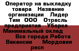 Оператор на выкладку товара › Название организации ­ Лидер Тим, ООО › Отрасль предприятия ­ Уборка › Минимальный оклад ­ 28 000 - Все города Работа » Вакансии   . Мордовия респ.